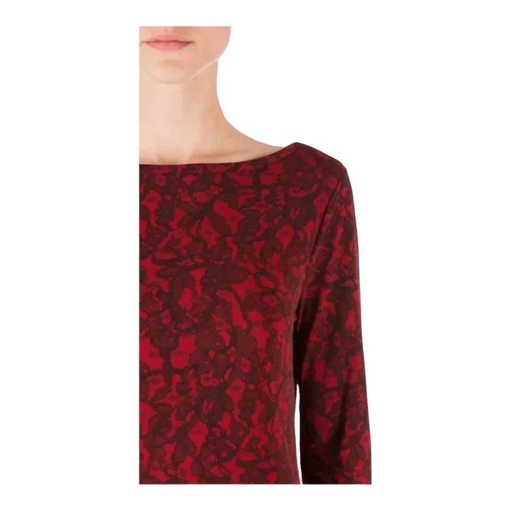 Michael Kors Red Black Lace Jersey Mini Dress